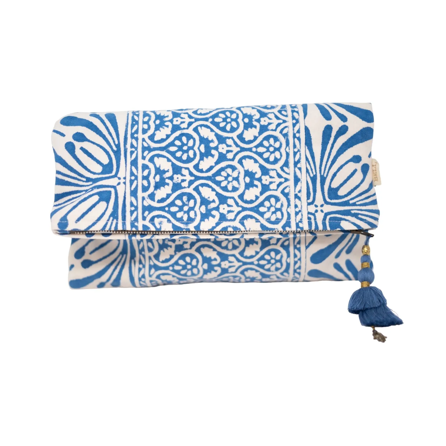 Fold Over Cross Zipper Pouch
