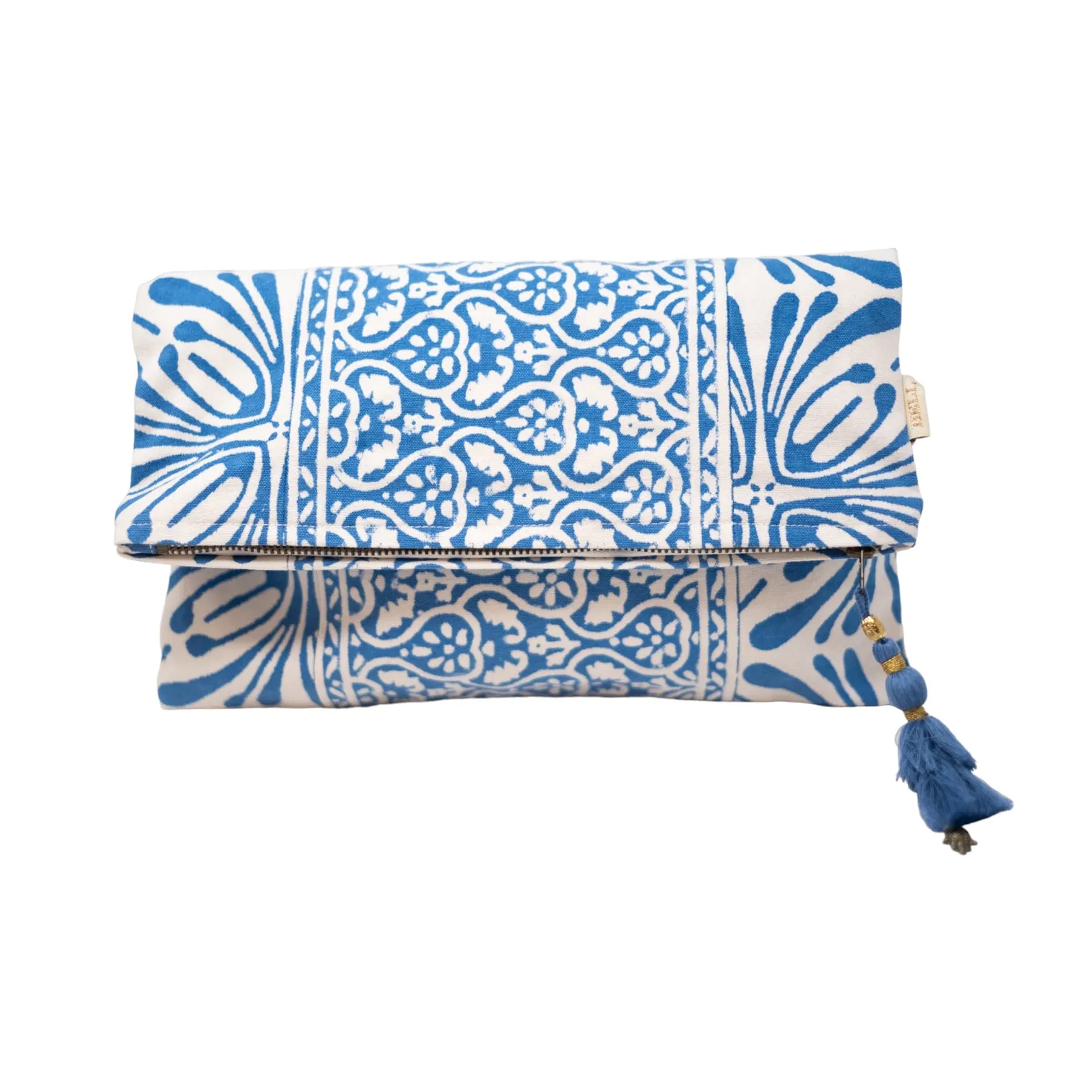 Fold Over Cross Zipper Pouch