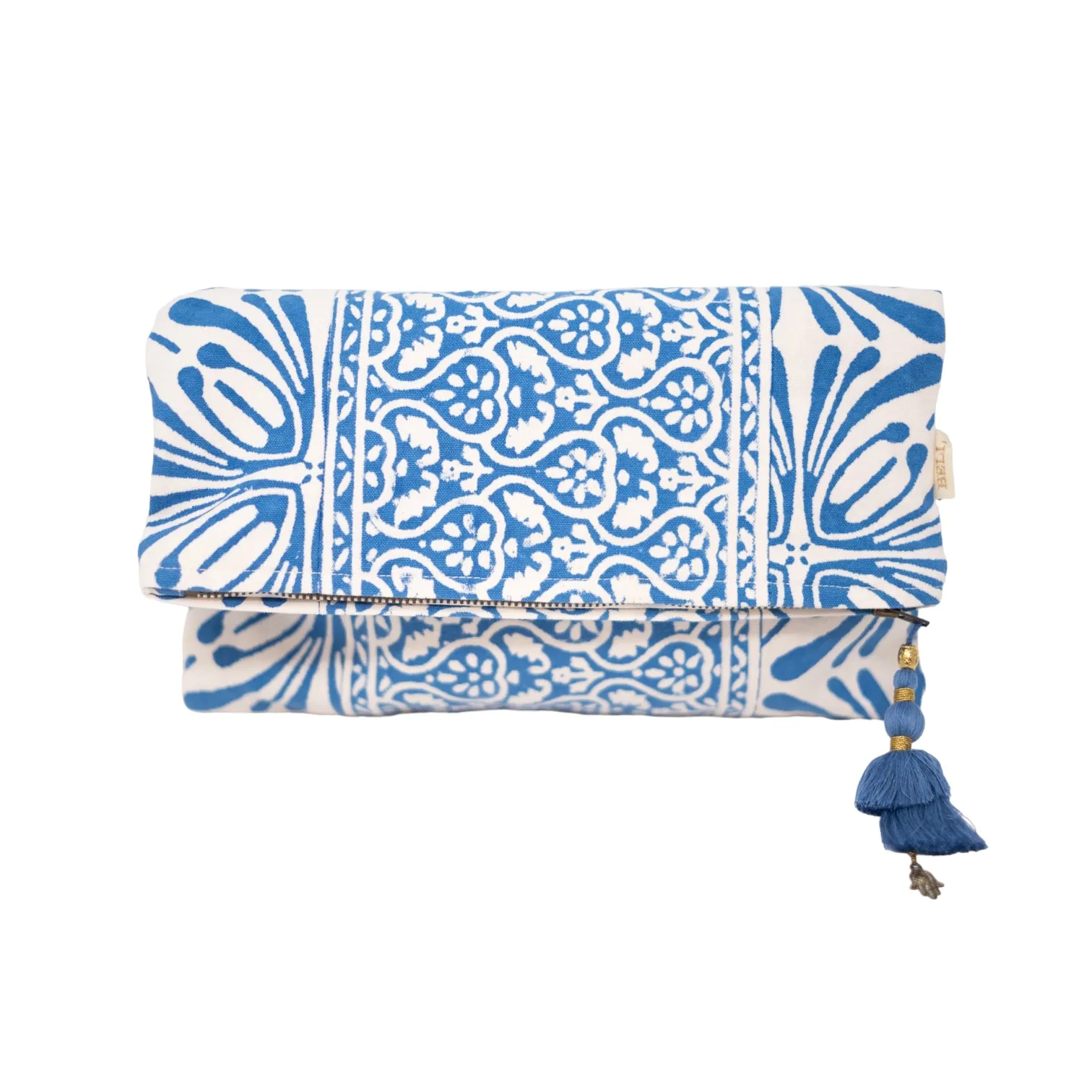 Fold Over Cross Zipper Pouch