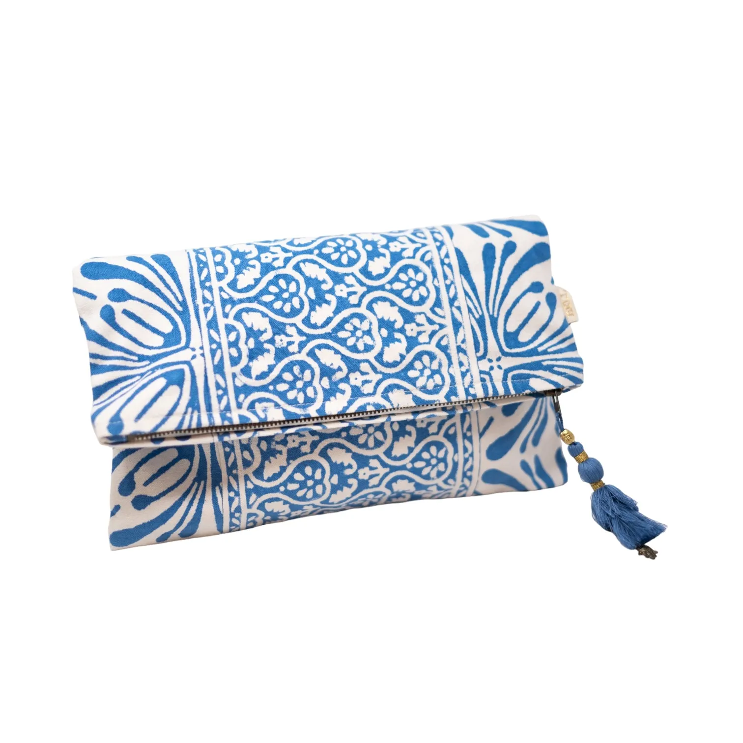 Fold Over Cross Zipper Pouch