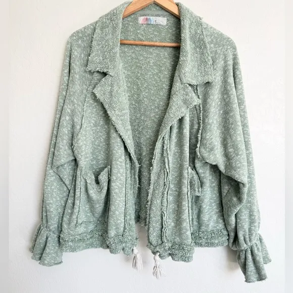 Free People Beach Mara Cardi Cardigan in Grasslands XS