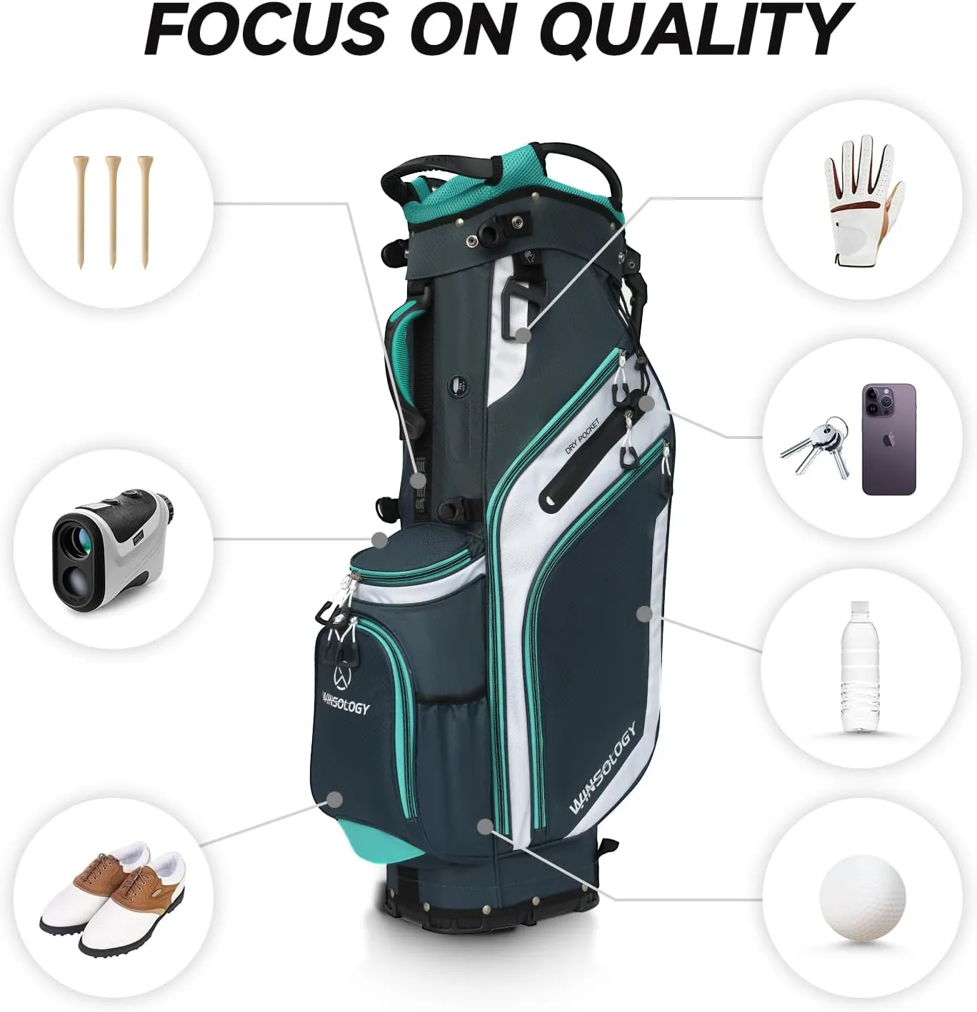 Golf Bag Travel Club Stand Ball Cart Support Pole Pouch Camo Stand Gifts Airlines for Men Womens Small Lightweight Golf Bag
