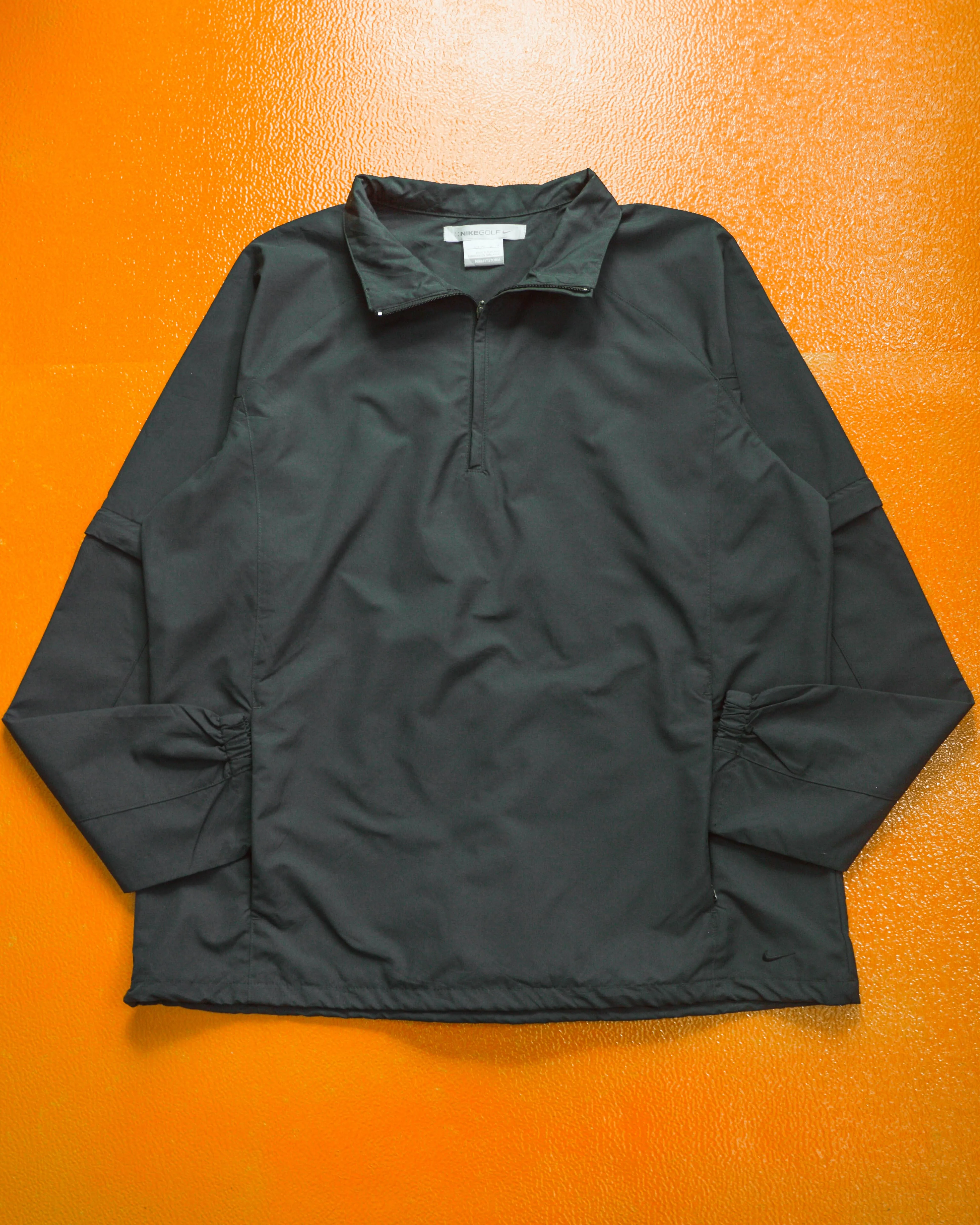 Golf Detachable Sleeve / Convertible Black Tonal Track Top (~M~)