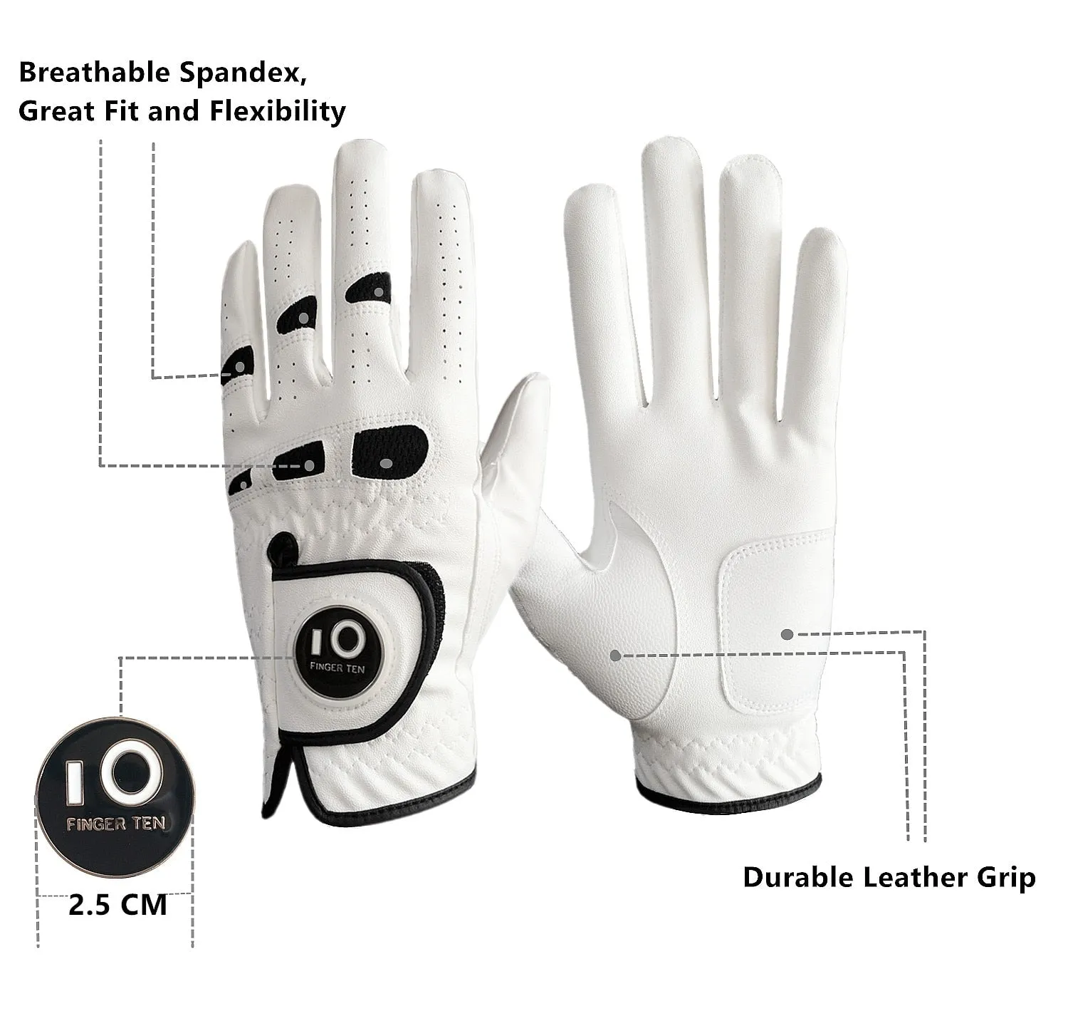 Golf Glove with Ball Marker