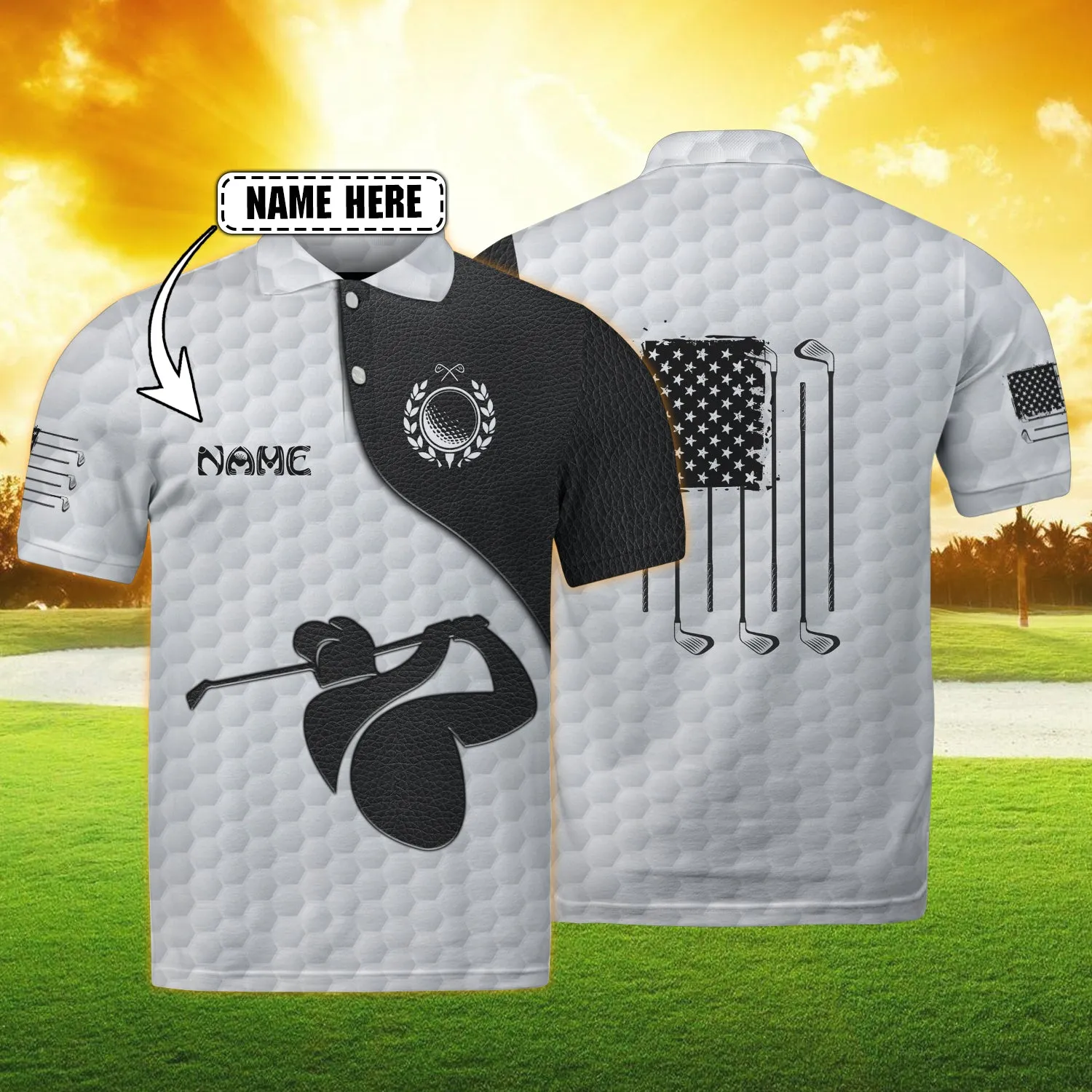 Golf name - Personalized Name 3D Polo Shirt - Nsd99