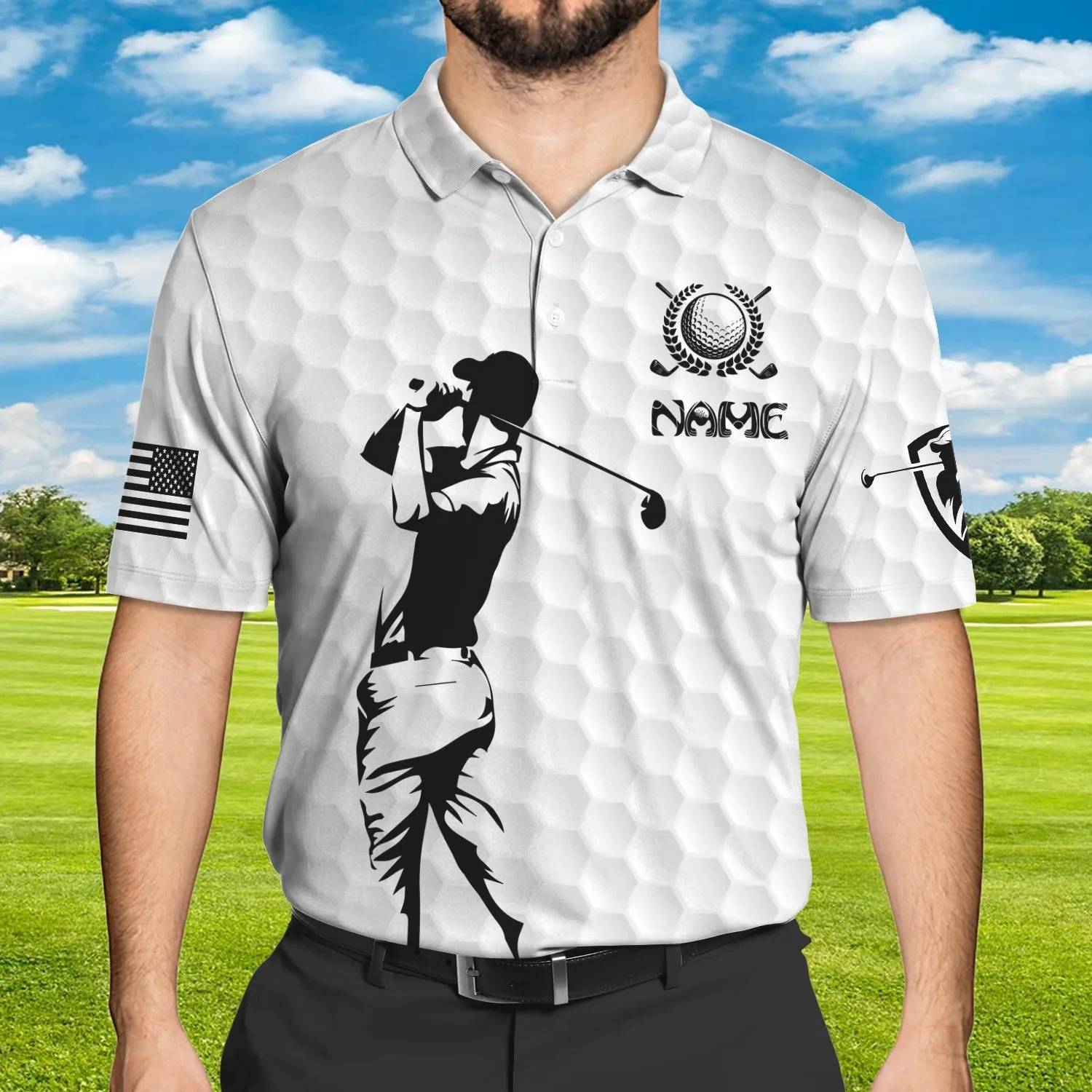 Golf - Never Quit - Personalized Name 3D Polo Shirt 39 - TD96