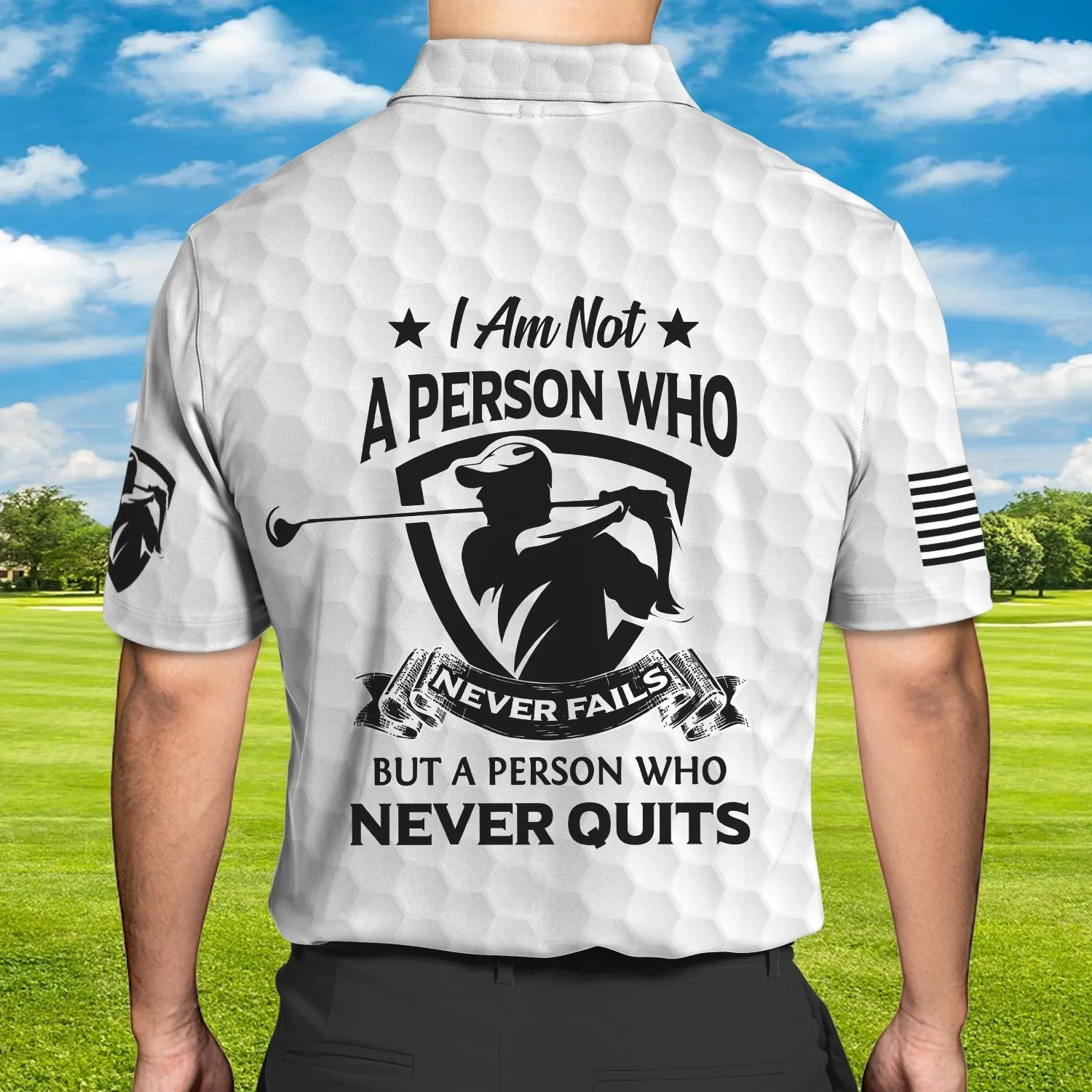 Golf - Never Quit - Personalized Name 3D Polo Shirt 39 - TD96