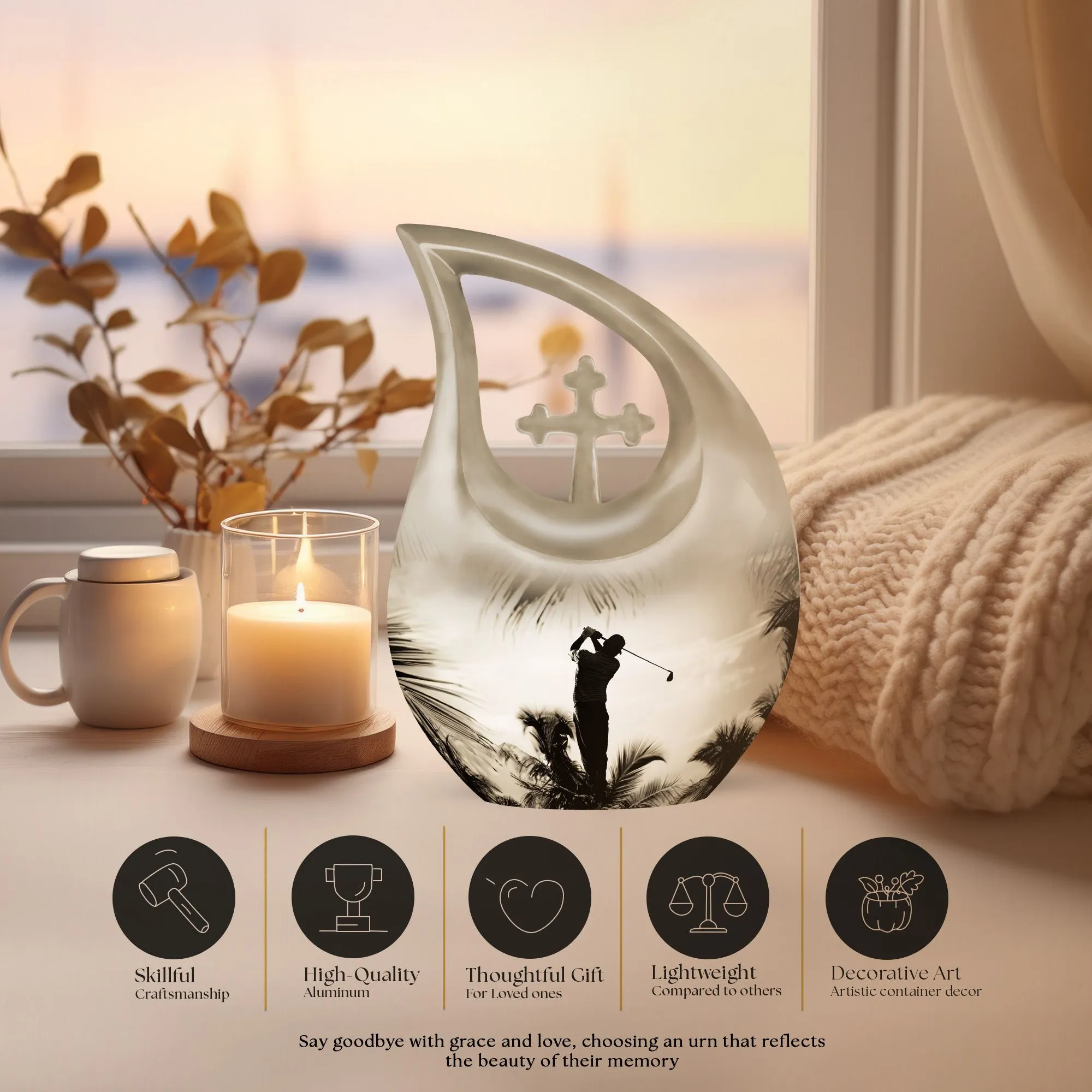 Golf Themed Eternal Reminder - Funeral Urn for Loved One's Ashes