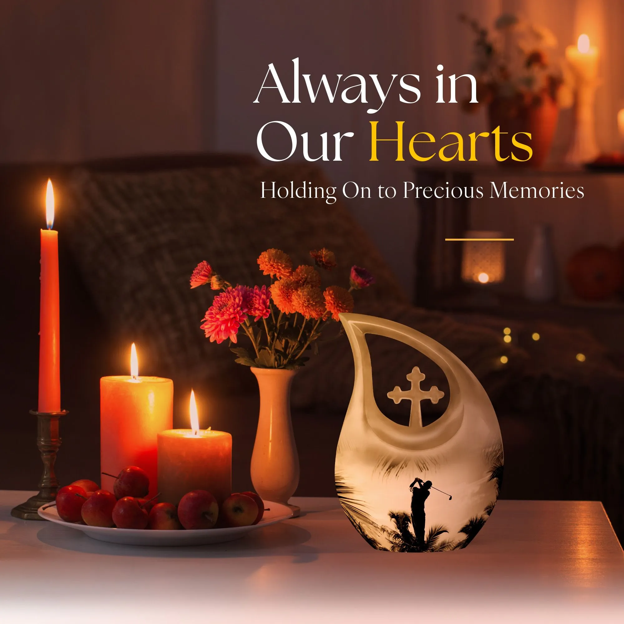 Golf Themed Eternal Reminder - Funeral Urn for Loved One's Ashes