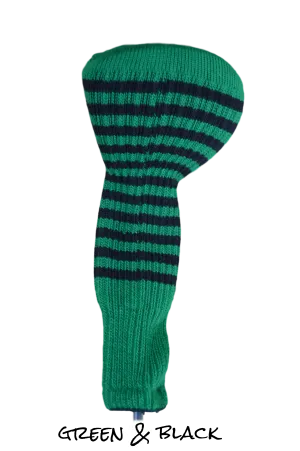 Green and Black Club Sock Golf Headcover