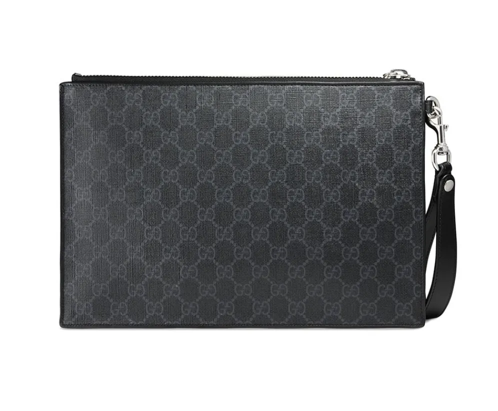 Gucci GG Supreme Night Courrier Pouch in Gray