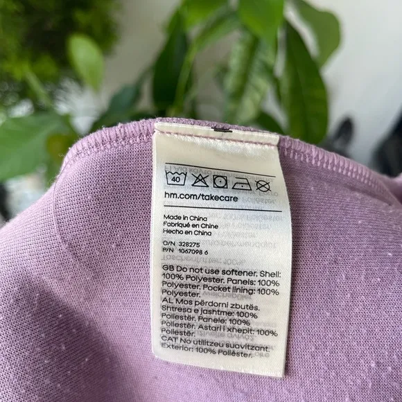 H&amp;M MOVE Technical Parka with Patch Pockets in Purple, L