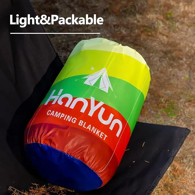 HANYUN Camping Blanket - Outdoor Travel Blanket, Waterproof Quilt for Camping, Stadium, Hiking, Beach Trips, Concerts& Festival - 52"x75" Rhombus Quilting Blanket