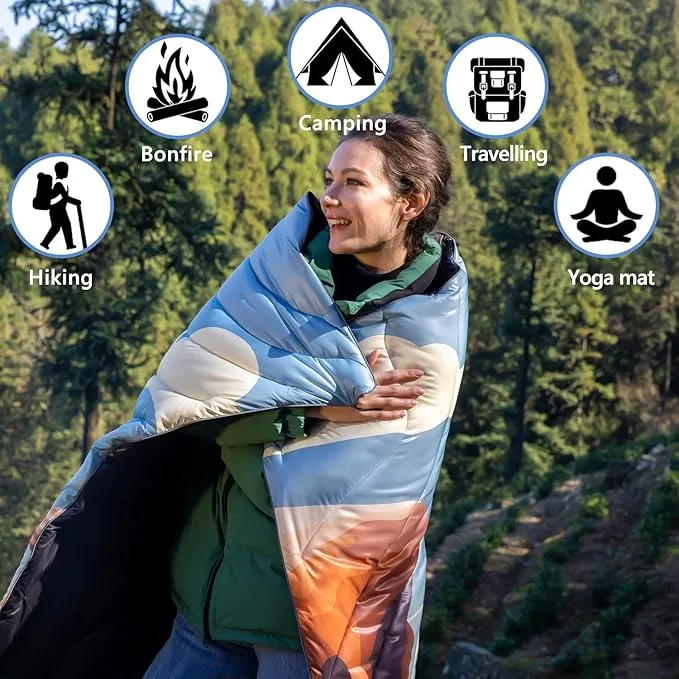 HANYUN Camping Blanket - Outdoor Travel Blanket, Waterproof Quilt for Camping, Stadium, Hiking, Beach Trips, Concerts& Festival - 52"x75" Rhombus Quilting Blanket
