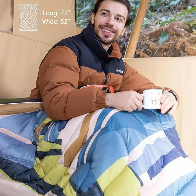 HANYUN Camping Blanket - Outdoor Travel Blanket, Waterproof Quilt for Camping, Stadium, Hiking, Beach Trips, Concerts& Festival - 52"x75" Rhombus Quilting Blanket