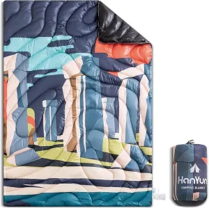 HANYUN Camping Blanket - Outdoor Travel Blanket, Waterproof Quilt for Camping, Stadium, Hiking, Beach Trips, Concerts& Festival - 52"x75" Rhombus Quilting Blanket