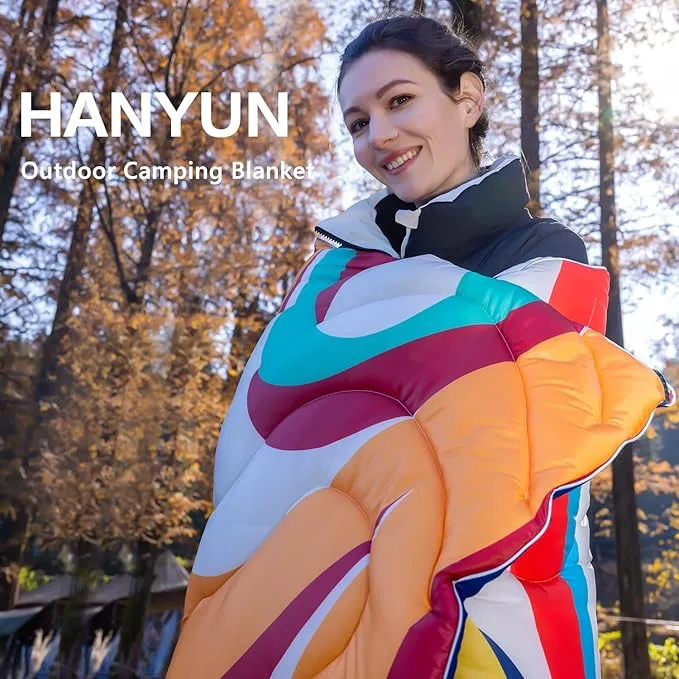 HANYUN Camping Blanket - Outdoor Travel Blanket, Waterproof Quilt for Camping, Stadium, Hiking, Beach Trips, Concerts& Festival - 52"x75" Rhombus Quilting Blanket