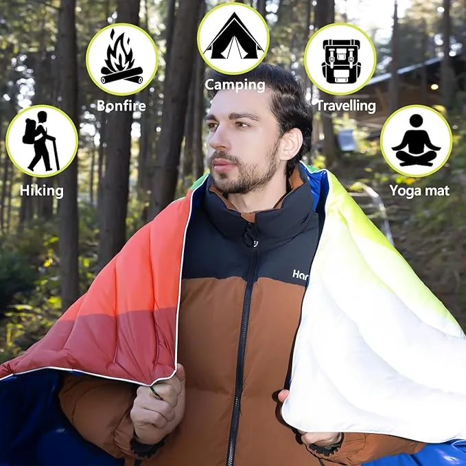 HANYUN Camping Blanket - Outdoor Travel Blanket, Waterproof Quilt for Camping, Stadium, Hiking, Beach Trips, Concerts& Festival - 52"x75" Rhombus Quilting Blanket