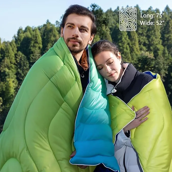 HANYUN Camping Blanket - Outdoor Travel Blanket, Waterproof Quilt for Camping, Stadium, Hiking, Beach Trips, Concerts& Festival - 52"x75" Rhombus Quilting Blanket