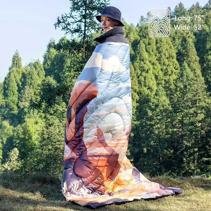 HANYUN Camping Blanket - Outdoor Travel Blanket, Waterproof Quilt for Camping, Stadium, Hiking, Beach Trips, Concerts& Festival - 52"x75" Rhombus Quilting Blanket
