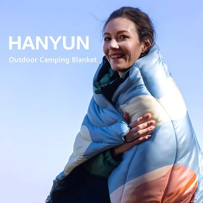 HANYUN Camping Blanket - Outdoor Travel Blanket, Waterproof Quilt for Camping, Stadium, Hiking, Beach Trips, Concerts& Festival - 52"x75" Rhombus Quilting Blanket