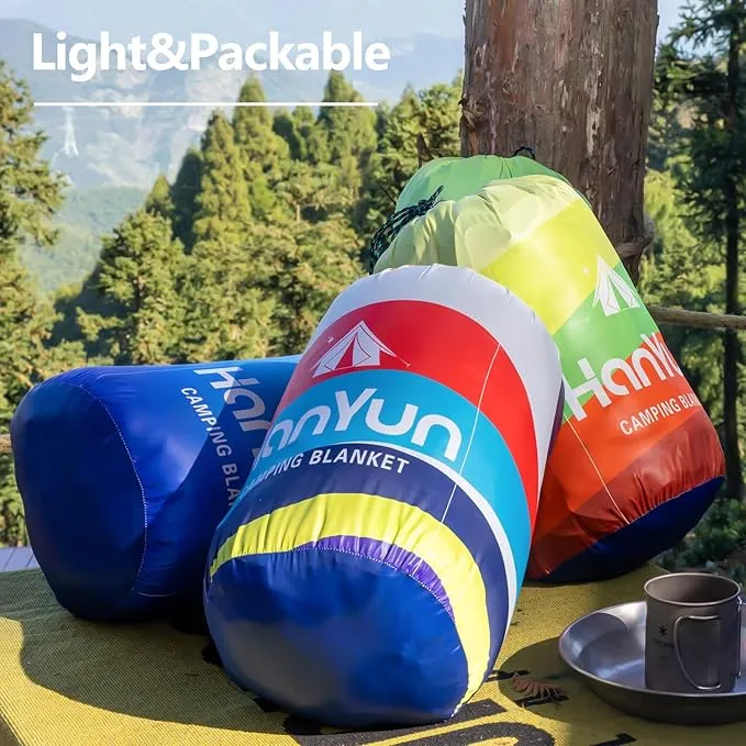 HANYUN Camping Blanket - Outdoor Travel Blanket, Waterproof Quilt for Camping, Stadium, Hiking, Beach Trips, Concerts& Festival - 52"x75" Rhombus Quilting Blanket