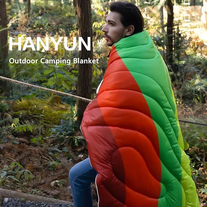 HANYUN Camping Blanket - Outdoor Travel Blanket, Waterproof Quilt for Camping, Stadium, Hiking, Beach Trips, Concerts& Festival - 52"x75" Rhombus Quilting Blanket
