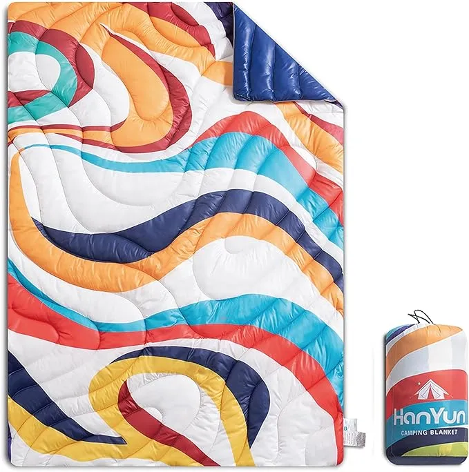 HANYUN Camping Blanket - Outdoor Travel Blanket, Waterproof Quilt for Camping, Stadium, Hiking, Beach Trips, Concerts& Festival - 52"x75" Rhombus Quilting Blanket