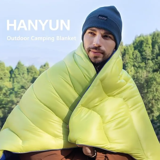 HANYUN Camping Blanket - Outdoor Travel Blanket, Waterproof Quilt for Camping, Stadium, Hiking, Beach Trips, Concerts& Festival - 52"x75" Rhombus Quilting Blanket