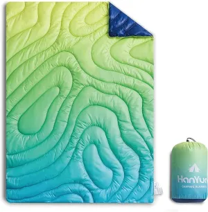 HANYUN Camping Blanket - Outdoor Travel Blanket, Waterproof Quilt for Camping, Stadium, Hiking, Beach Trips, Concerts& Festival - 52"x75" Rhombus Quilting Blanket