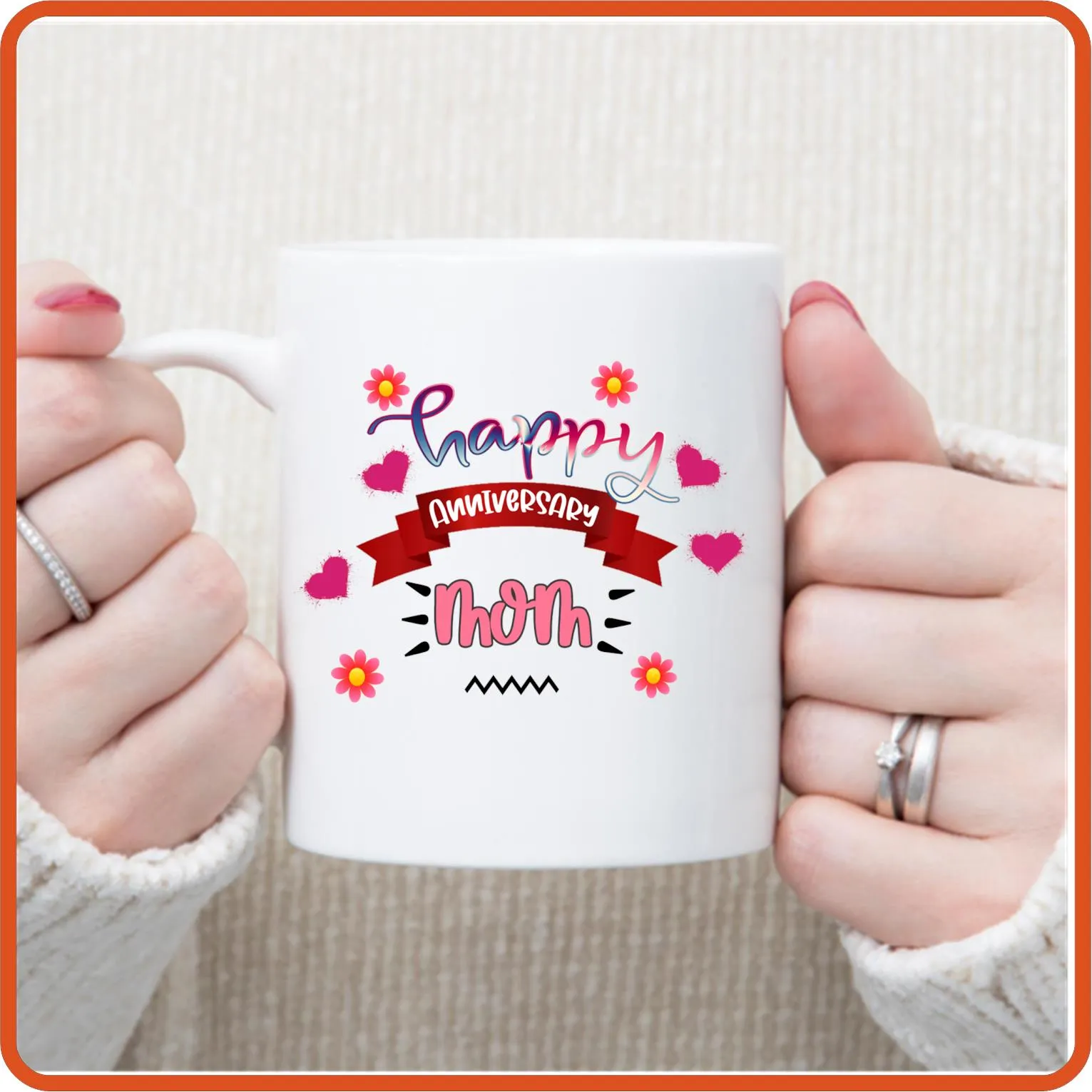 Happy Anniversary Mom | Anniversary Mug -11oz Coffee Mug by SEC Apparel