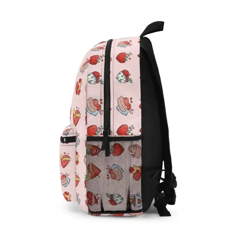 Hearts Valentine Themed Backpack Bursting with Love