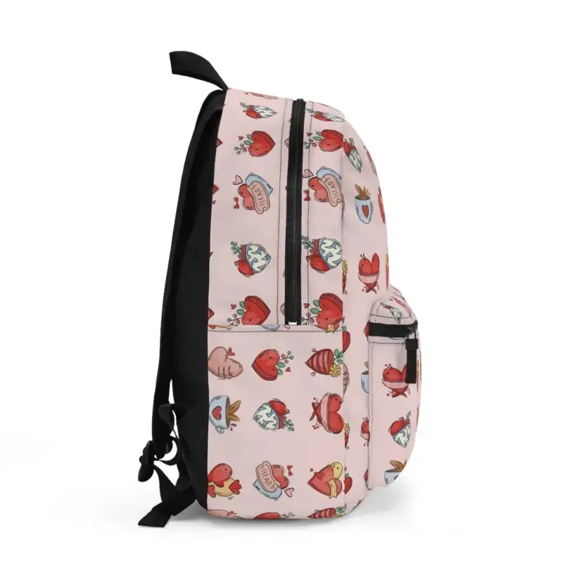 Hearts Valentine Themed Backpack Bursting with Love