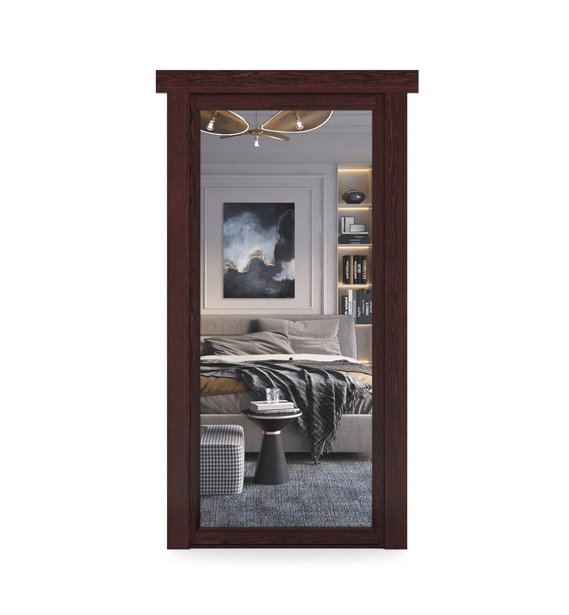 Hidden Oak Mirror Door