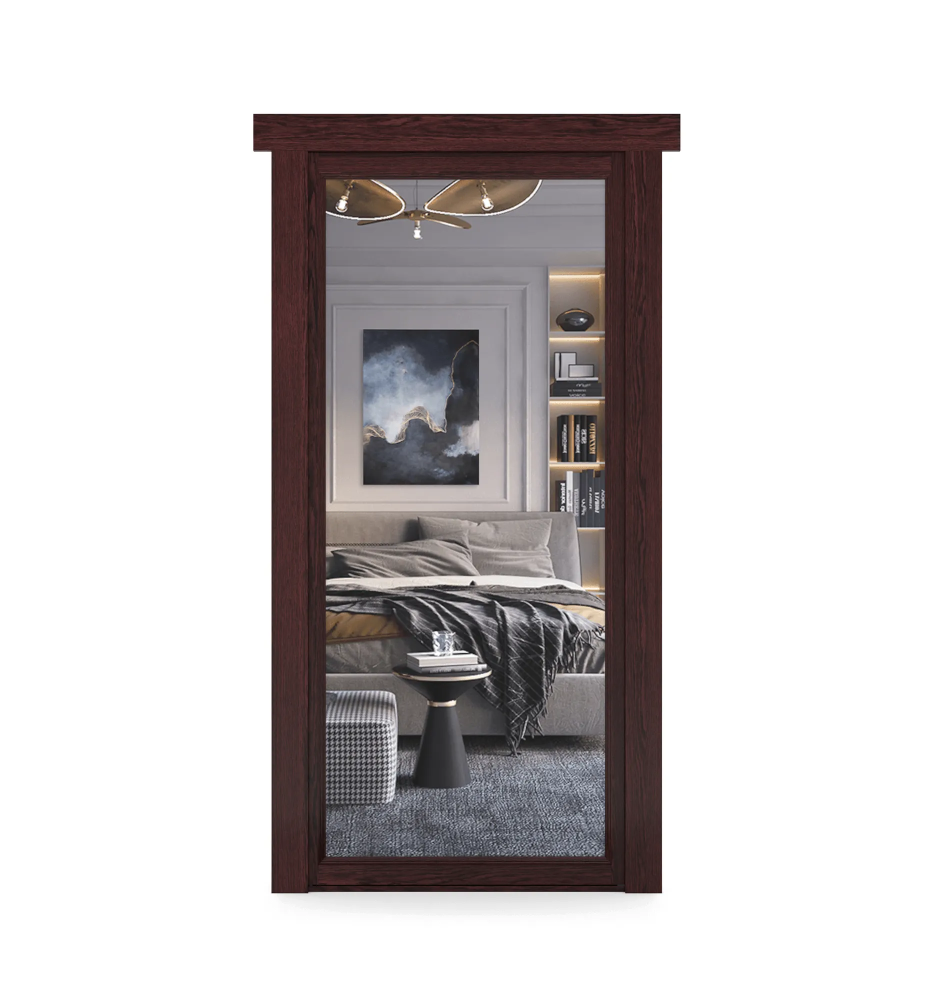 Hidden Oak Mirror Door