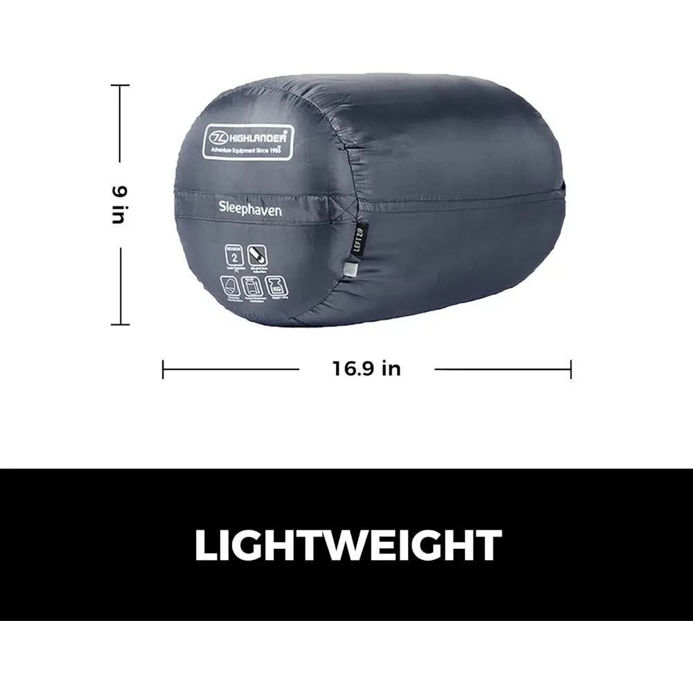 Highlander XL Adult Sleeping Bag, 2 Season, Water Resistant, 90.5"x39.3", 3.5 lbs