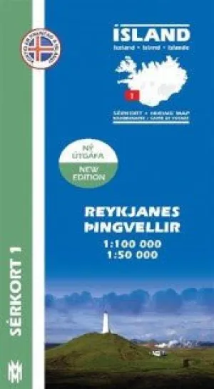Hiking Map 1:100000 Reykjanes - Þingvellir