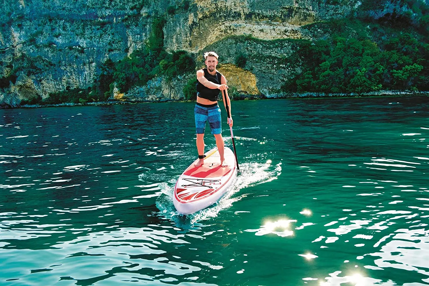Hydro Force Fastblast Tech SUP Stand Up Paddleboard Set Red 12 ft 6 Inch