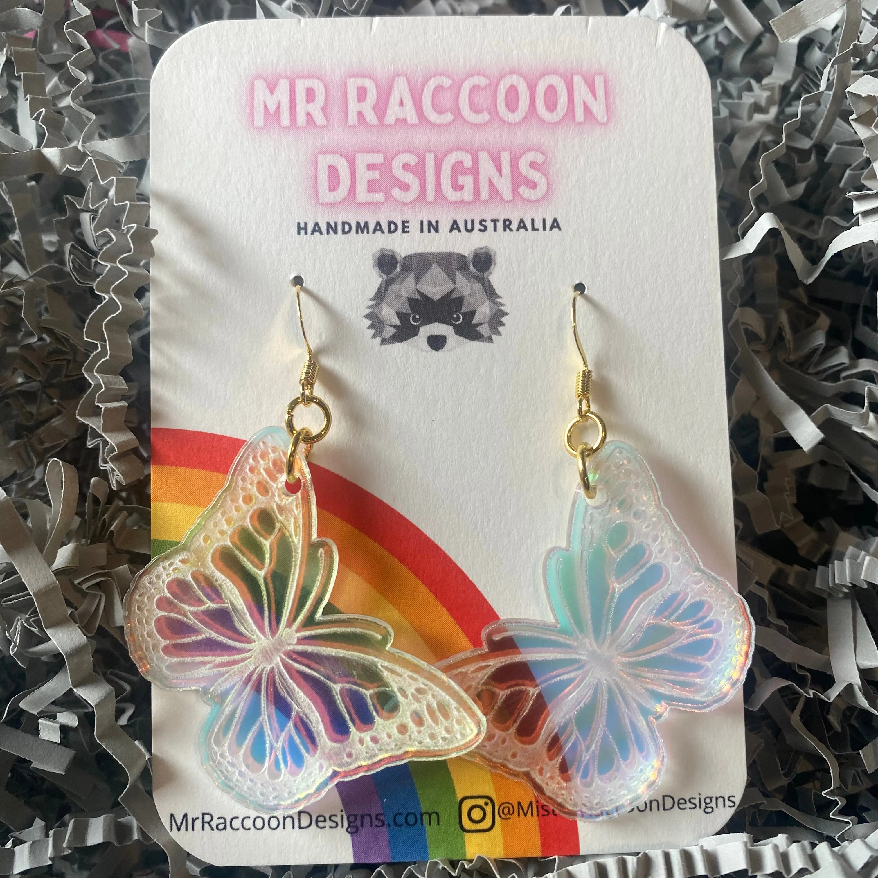 Iridescent Butterfly Dangles