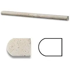 Ivory Travertine 1/2 X 12 Pencil Liner Trim Molding, Honed - Lot of 50 pcs.