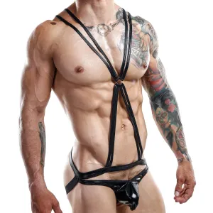 JCSTK - Miami Jock MJV017 Double Strapped Jock Bodysuit Black