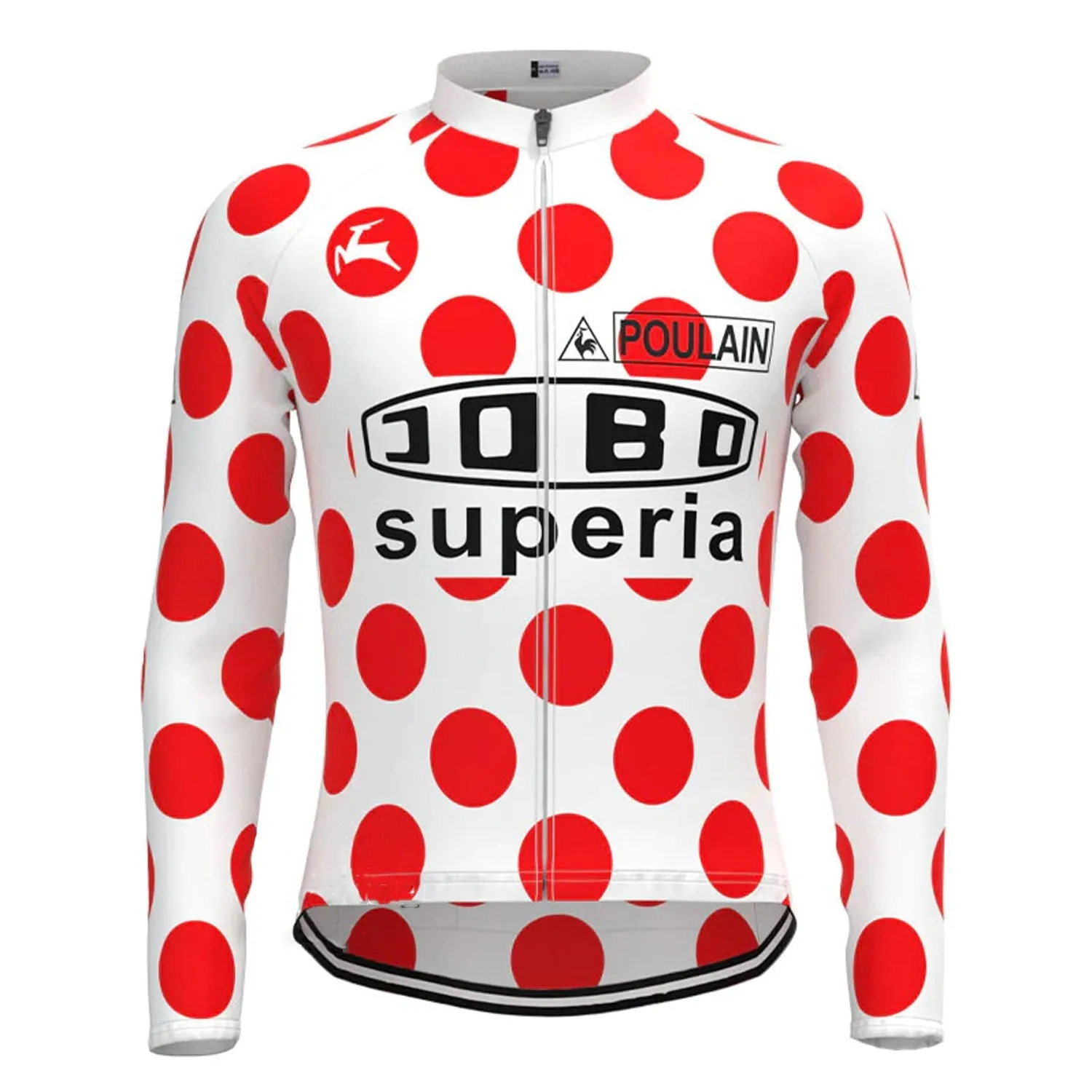 JOBO Red Vintage Long Sleeve Cycling Jersey Top