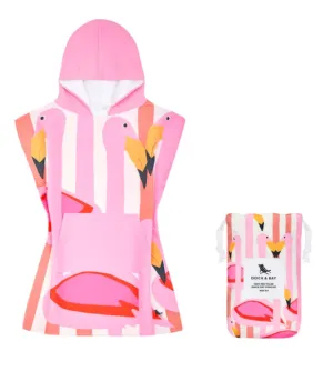 Kids Poncho - Flamboyant Flamingos