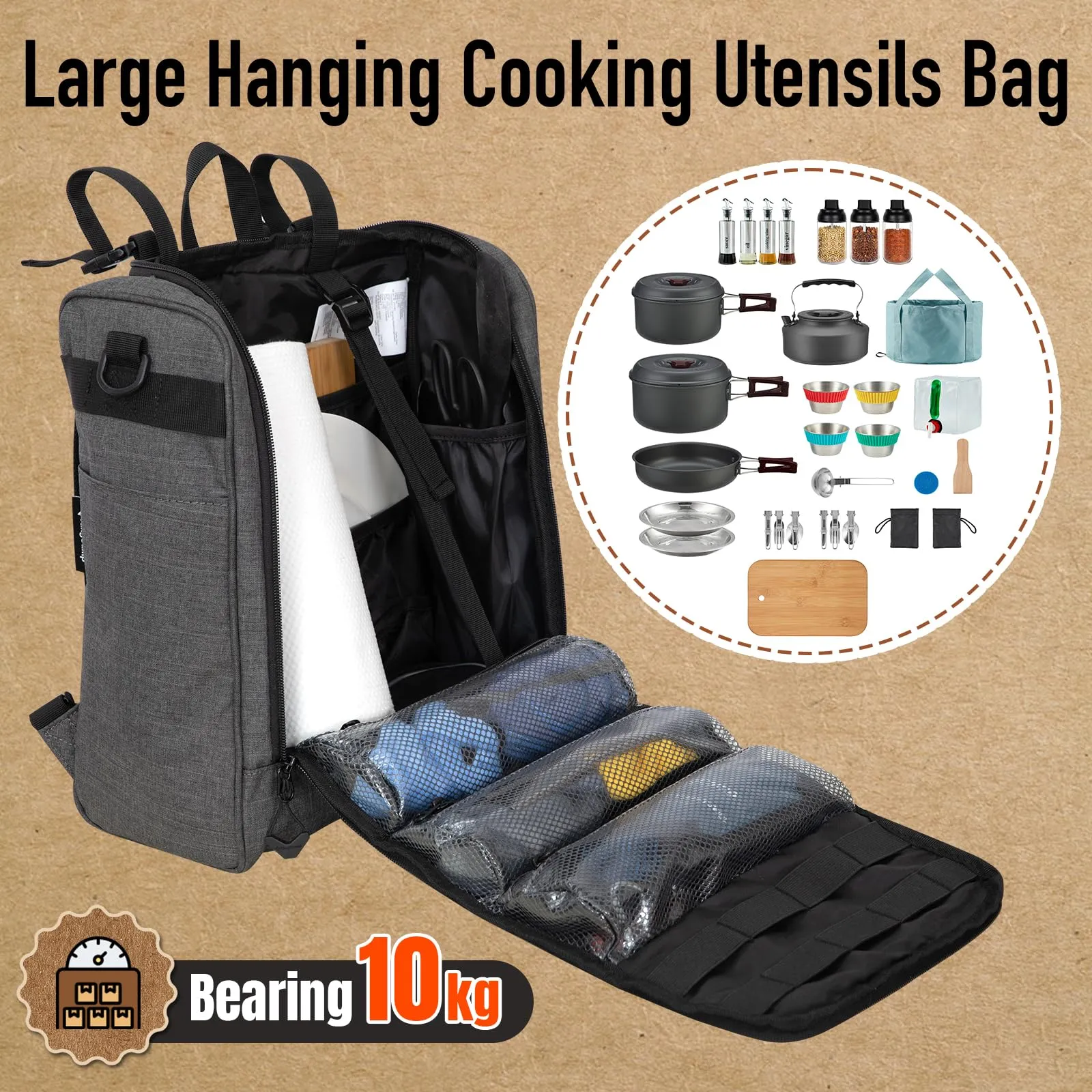 KingCamp Picnic Backpack Tactical Kitchen Storage Bag - 17Liters