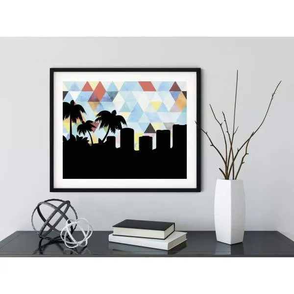 Laguna Beach, California geometric skyline