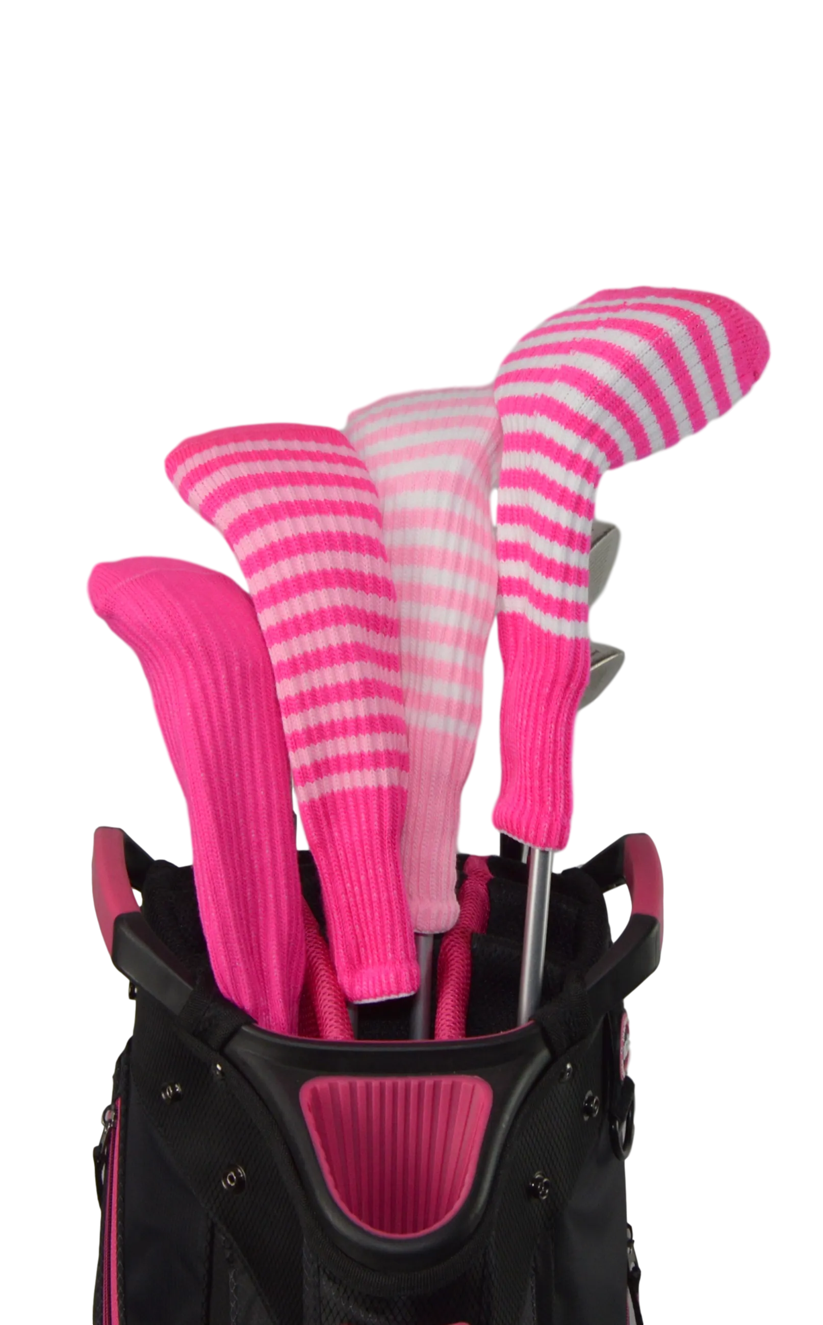 Light Rose Pink and Ruby Pink Club Sock Golf Headcover