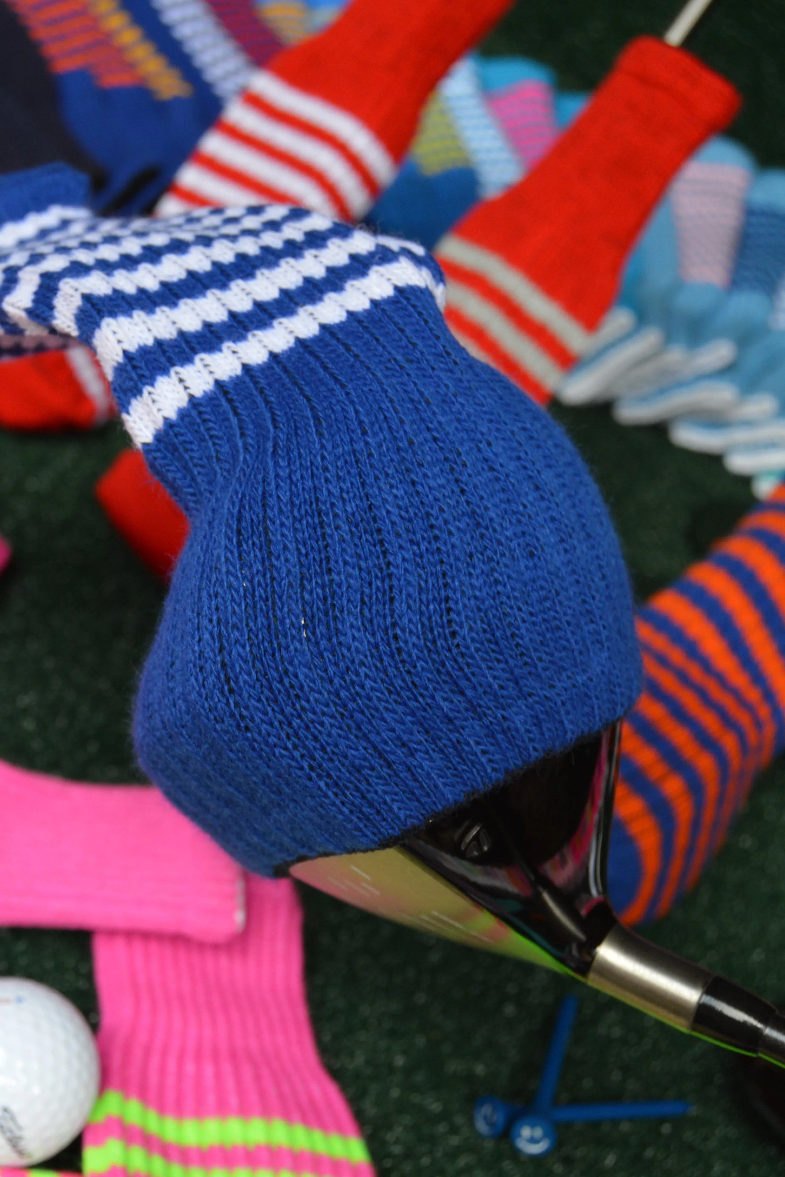 Light Rose Pink and Ruby Pink Club Sock Golf Headcover