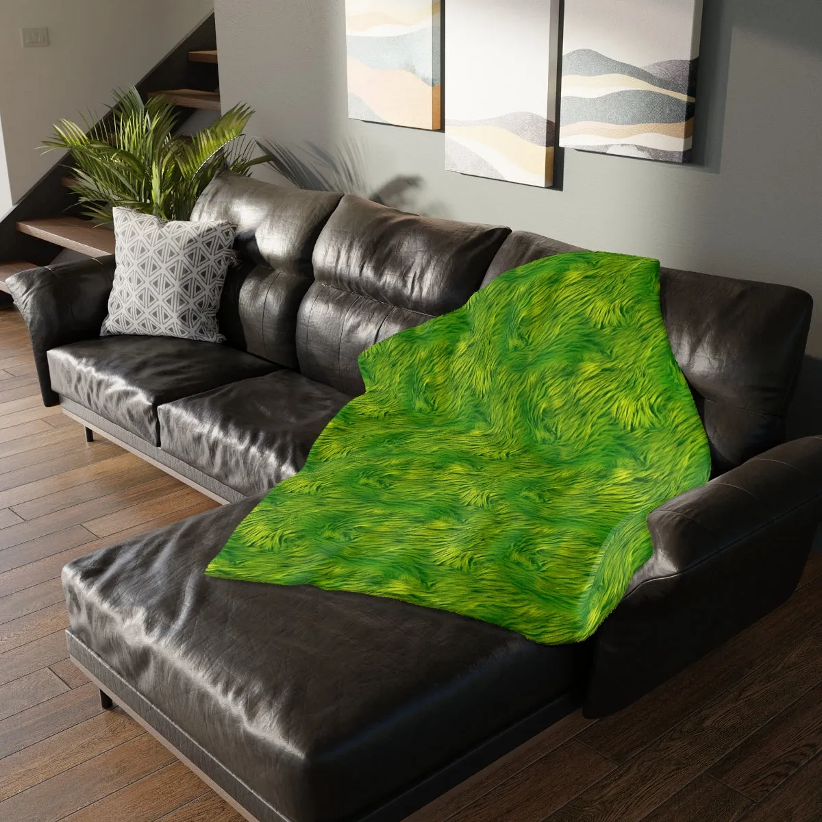 LITTLE G AND JACK Velveteen Minky Blanket (Two-sided print)