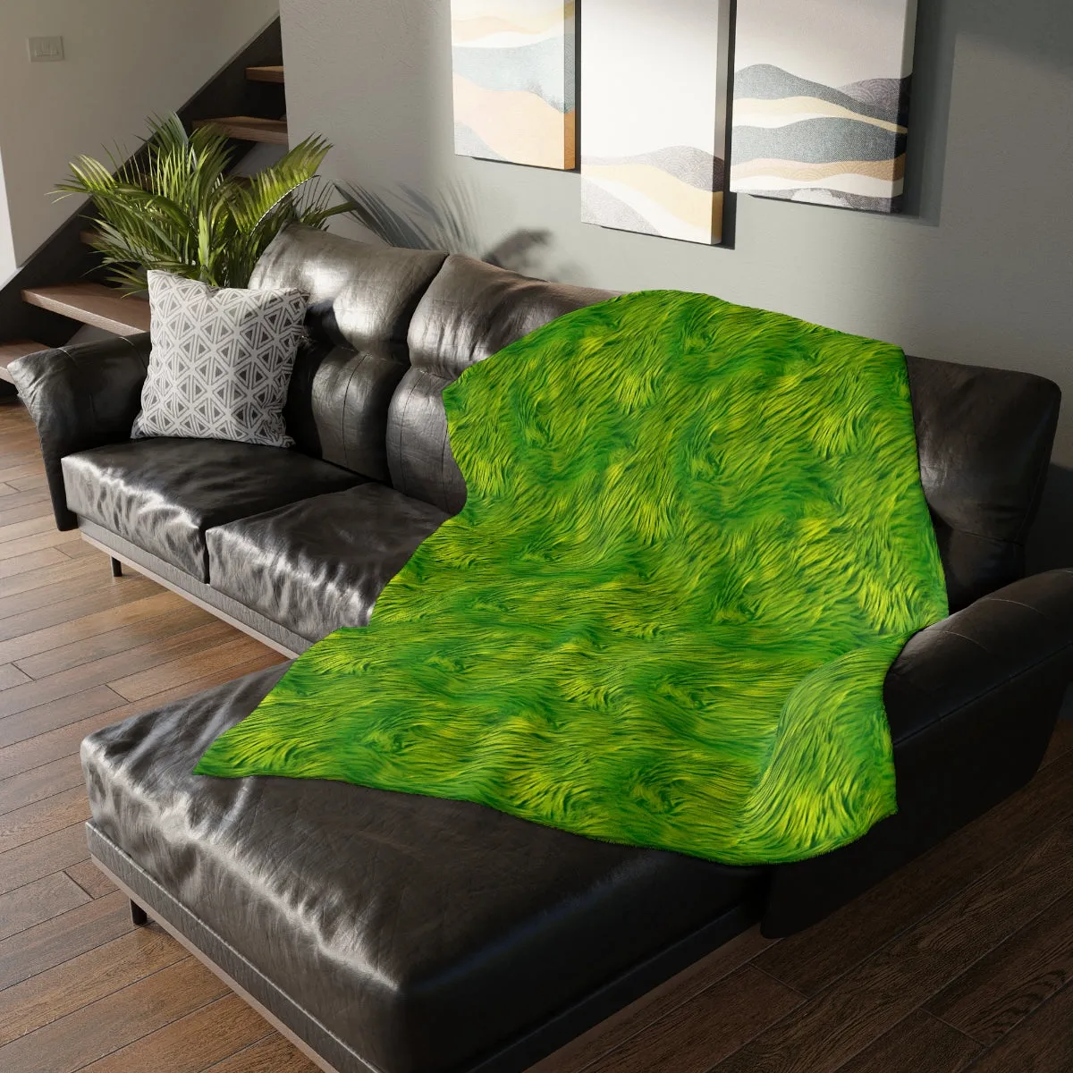 LITTLE G AND JACK Velveteen Minky Blanket (Two-sided print)