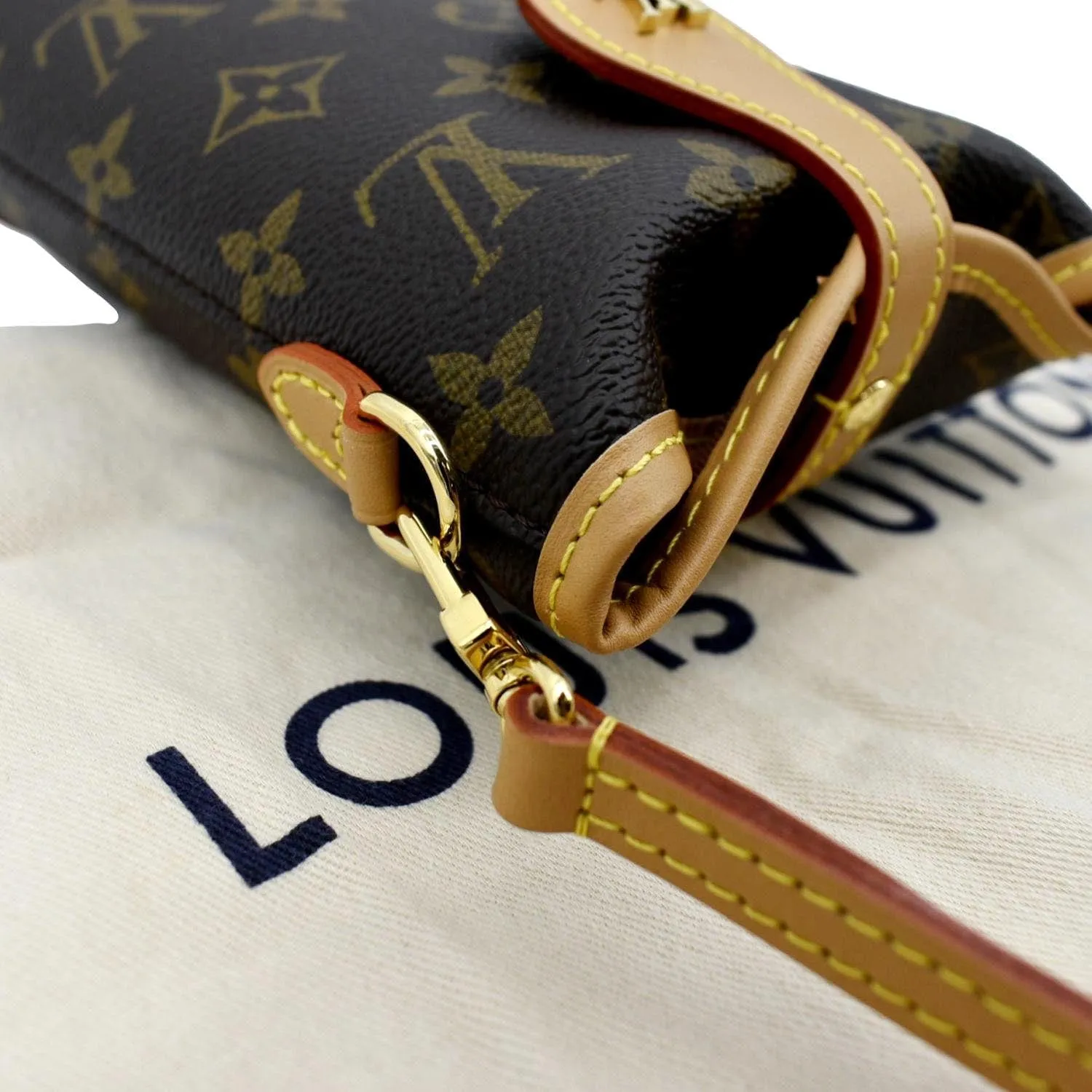 LOUIS VUITTON Fold Me Pouch Monogram Canvas Shoulder Bag Brown